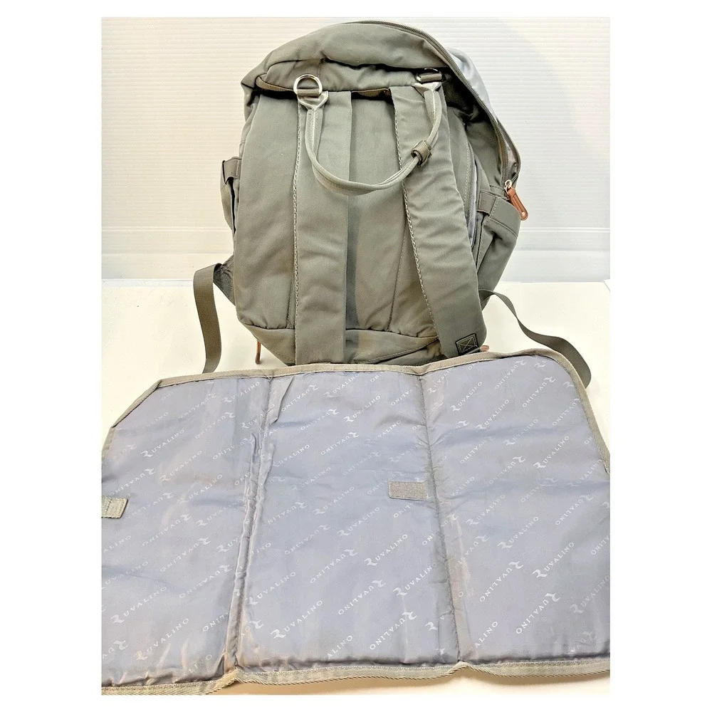 RUVALINO Diaper Bag Backpack Gray Large‎ with Changing Pad